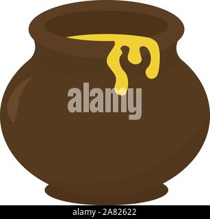 Honey in cup, illustration, vector on white background. Stock Vector