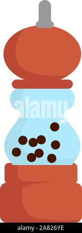 Pepper mill, illustration, vector on white background. Stock Vector