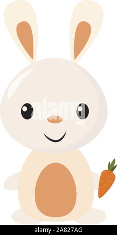 Rabbit, illustration, vector on white background. Stock Vector