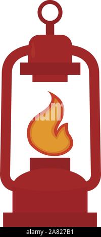 Oil lamp, illustration, vector on white background. Stock Vector