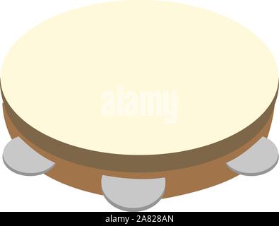 Tambourine, illustration, vector on white background. Stock Vector