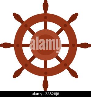 Ship steering wheel, illustration, vector on white background. Stock Vector