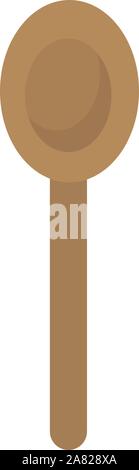 Wooden spoon, illustration, vector on white background. Stock Vector
