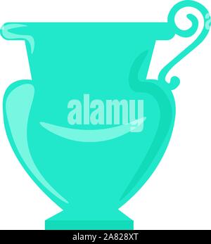 Blue vase, illustration, vector on white background. Stock Vector