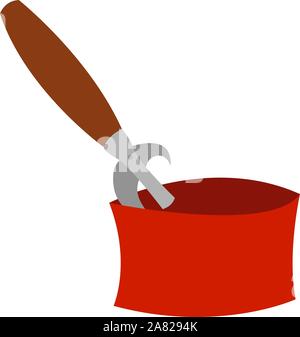 Tin opener, illustration, vector on white background. Stock Vector
