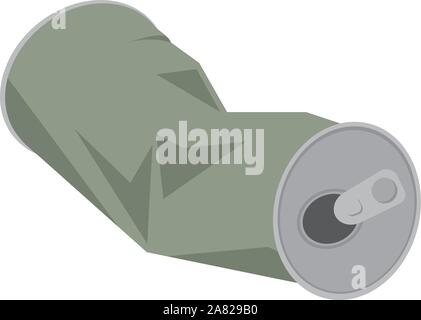 Squeezed can, illustration, vector on white background. Stock Vector