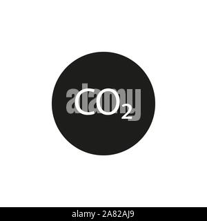 Vector illustration, flat design. Co2 ecology cloud icon Stock Vector