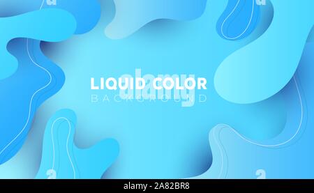 Winter minimal design sale banner with fluid gray shapes on a light blue background. Stock Vector