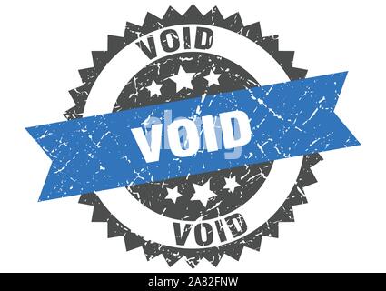 void grunge stamp with blue band. void Stock Vector