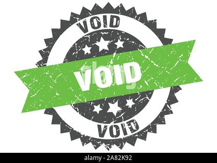 void grunge stamp with green band. void Stock Vector
