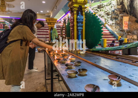 A typical view at the Batu caves in Malaysia Stock Photo