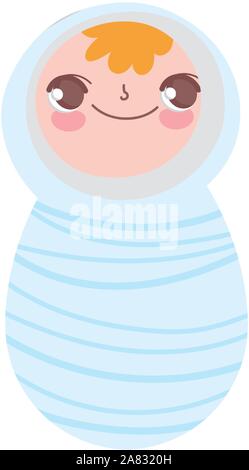 baby jesus wrapped blanket manger nativity, merry christmas vector illustration Stock Vector