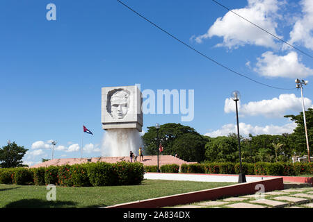 Santiago de Cuba, Cuba - December 29, 2015: Jose Marti fountain monument in Santiago de Cuba, Cuba Stock Photo