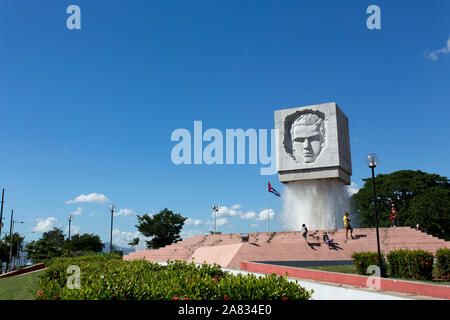 Santiago de Cuba, Cuba - December 29, 2015: Jose Marti fountain monument in Santiago de Cuba, Cuba Stock Photo