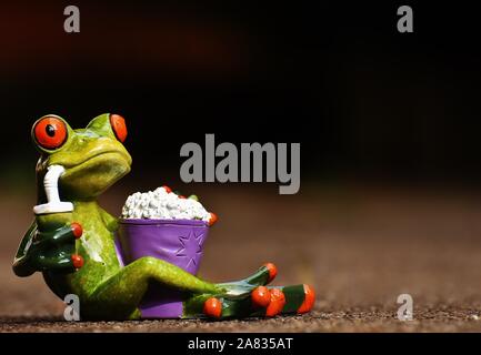 FUNNY CERAMIC FROGS Stock Photo