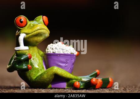 FUNNY CERAMIC FROGS Stock Photo