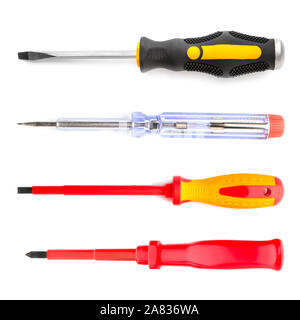 Different electrical tools on white background Stock Photo