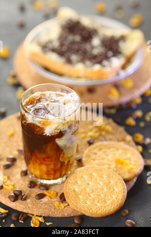 Coffee and Bread in Jakarta Stock Photo