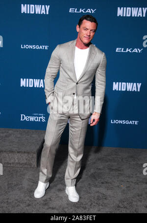 Los Angeles, California, USA 5th November 2019 Actor Luke Evans attends World Premiere of Lionsgate's 'Midway' on November 5, 2019 at Regency Village Theatre in Los Angeles, California, USA. Photo by Barry King/Alamy Live News Stock Photo