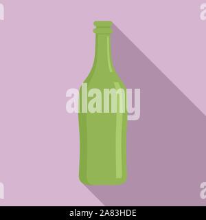 Glass bottle icon. Flat illustration of glass bottle vector icon for web design Stock Vector