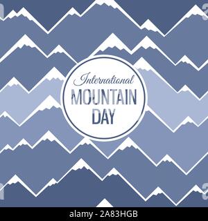 Color mountains seamless pattern. Greeting card. International Mountain day. Mountains ridges in geometric style. Flat design. Landscape background. Stock Vector