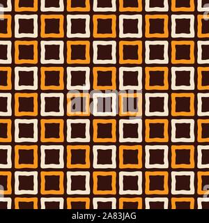 Abstract seamless pattern of hand drawn squares. Brush strokes. Geometric shapes ornament. Color vector background. Stock Vector