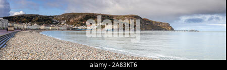 Panoramic view of the North Shore promenade at Llandudno on the North Wales coast Stock Photo