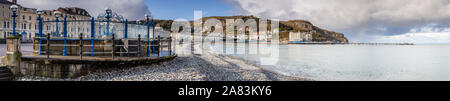 Panoramic view of the North Shore promenade at Llandudno on the North Wales coast Stock Photo