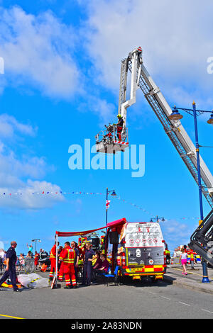 Porthcawl RNLI RescueFest, an annual event showing work & demonstrations of all rescue services. Stock Photo