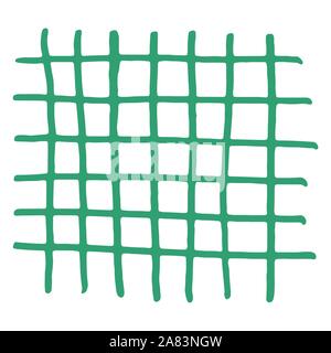 Handdrawn green grid. Vector illustration. Stroke ink and marker. Stock Vector