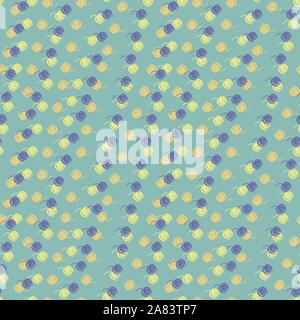 seamless vector pattern with lines o tulip shapes in blue and yellow colors Stock Vector