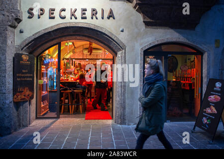 Speckeria in Hofgasse street, Altstadt, old town, Innsbruck, Inn Valley, Tyrol, Austria Stock Photo