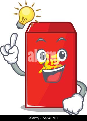 red envelope cartoon in the mascot have an idea Stock Vector