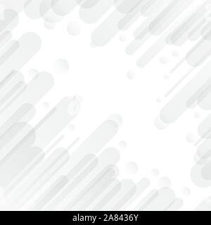 Abstract geometric rounded gray diagonal dynamic overlapping on white background. Minimal motion design. Vector illustration Stock Vector
