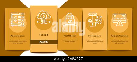 Carder Hacker Onboarding Elements Icons Set Vector Stock Vector