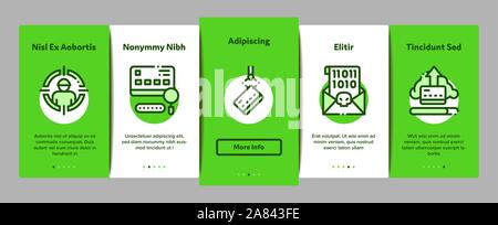 Carder Hacker Onboarding Elements Icons Set Vector Stock Vector