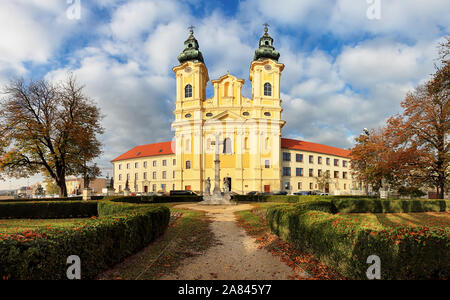 Slovakia - Nitra, Church of Saint Ladislav in square and park Stock Photo