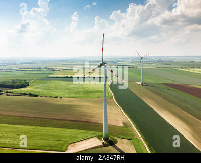 Wind energy, wind turbines in Europe Stock Photo