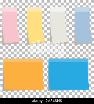 colorfull sticky notes. blank sticky notes set. Stock Vector
