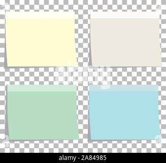 colorfull sticky notes. blank sticky notes set. Stock Vector