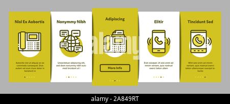 Voip Calling System Onboarding Icons Set Vector Stock Vector