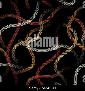 Abstract color lines for black background design. Geometric wallpaper design. Line art black card on dark background Stock Vector