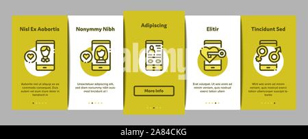Dating App Onboarding Elements Icons Set Vector Stock Vector