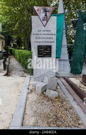 Monument in the memory of victims of Flossenburg concentration and extermination camp in the Père Lachaise Cemetery, Paris Stock Photo