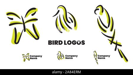 Bird logos -  Eps 10 fully vector based editable logos Stock Vector