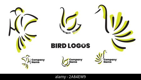 Bird logos -  Eps 10 fully vector based editable logos Stock Vector