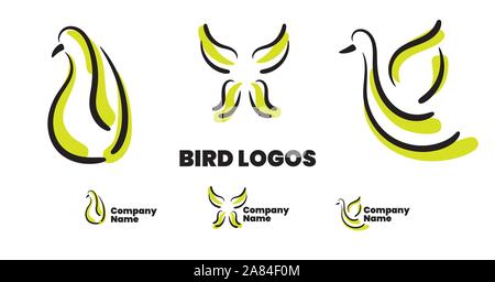 Bird logos -  Eps 10 fully vector based editable logos Stock Vector