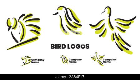 Bird logos -  Eps 10 fully vector based editable logos Stock Vector