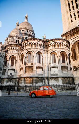 Sunrise in Montmartre, Sacré Coeur, Paris Stock Photo