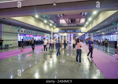 SHENZHEN, CHINA - CIRCA APRIL, 2019: interior shot of Shenzhen Convention & Exhibition Center. Stock Photo